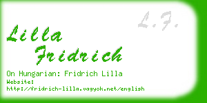 lilla fridrich business card